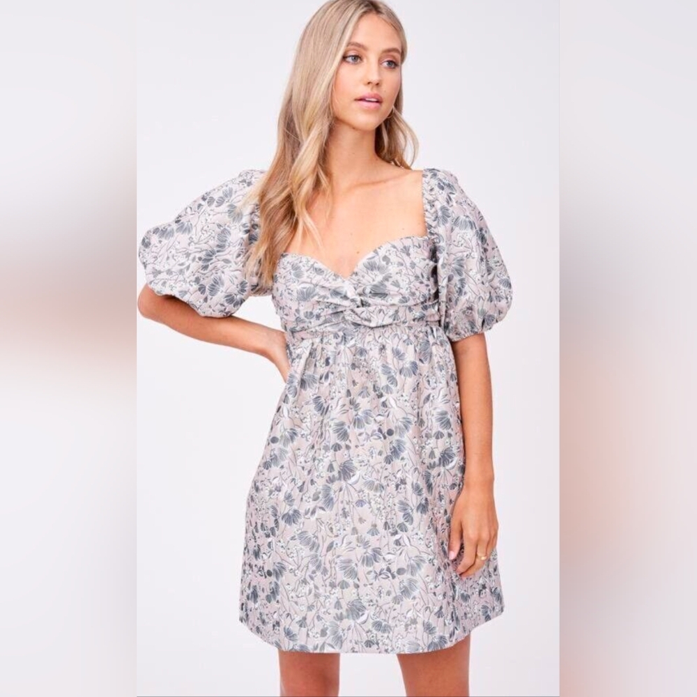 Baby doll jacquard floral dress